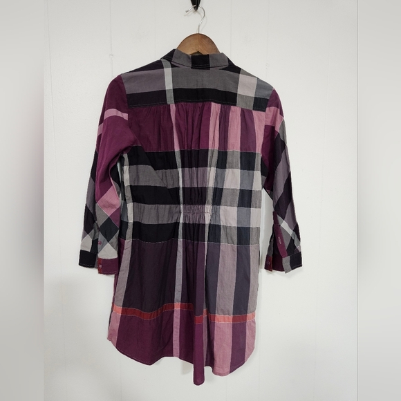 BURBERRY TUNIC PURPLE PLAID TOP - Picture 6 of 7
